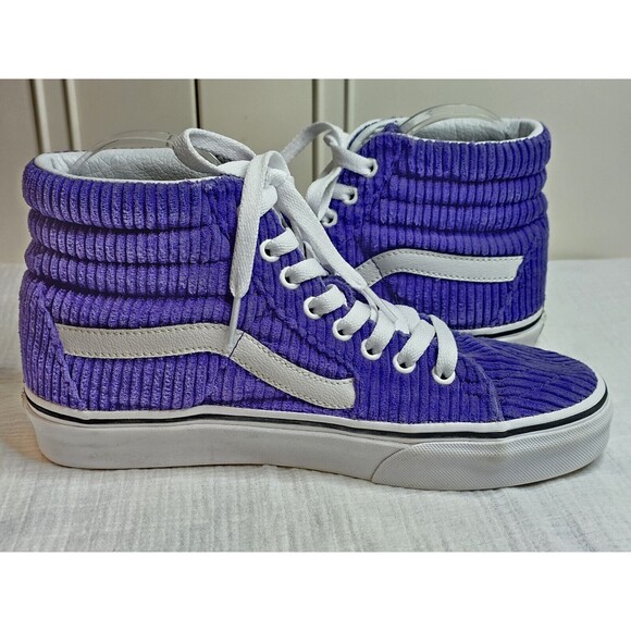 Vans limited edition old skool sk8 hi corduroy Purple wm 8 men 6 EUC skate shoes - Picture 5 of 10